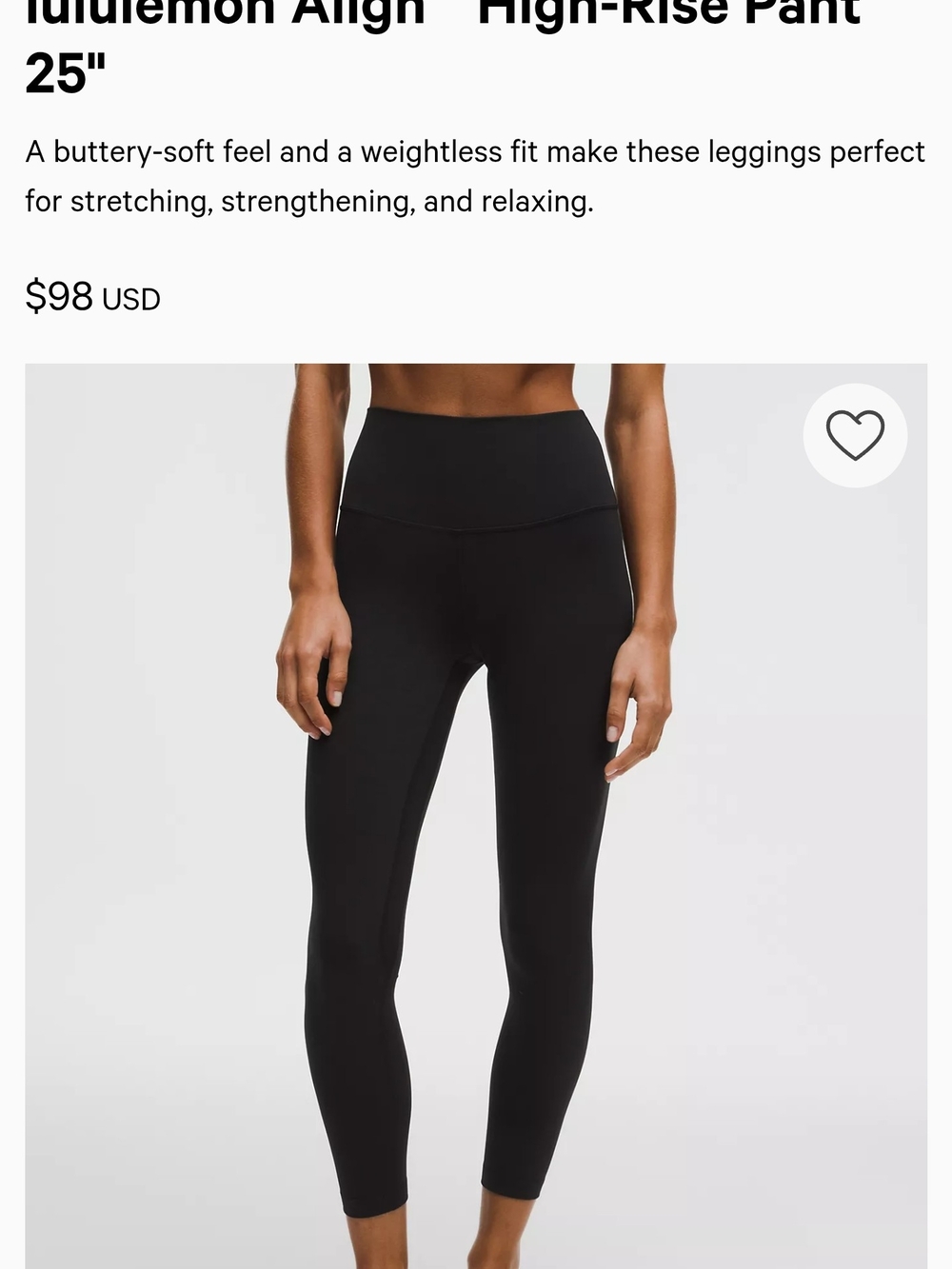 Lululemon Align High Rise 25" Leggings **Need Repair**